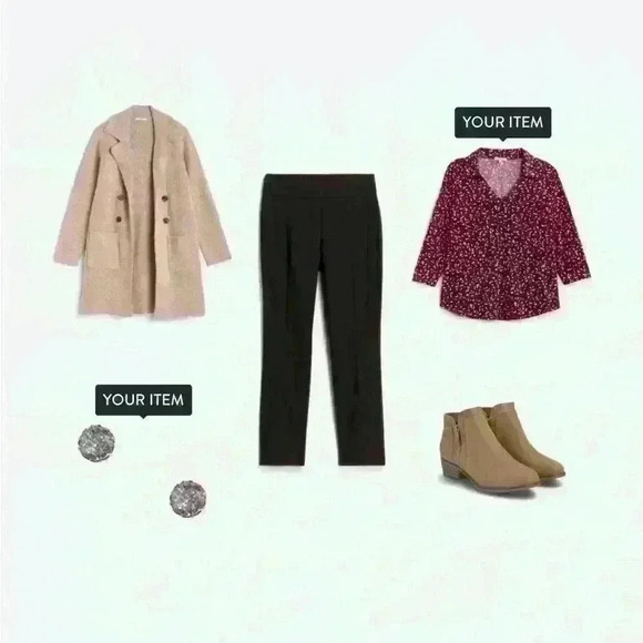 New Burgandy Beacon Stitch Fix Blouse V-neck  Large. New never worn E - Picture 5 of 13